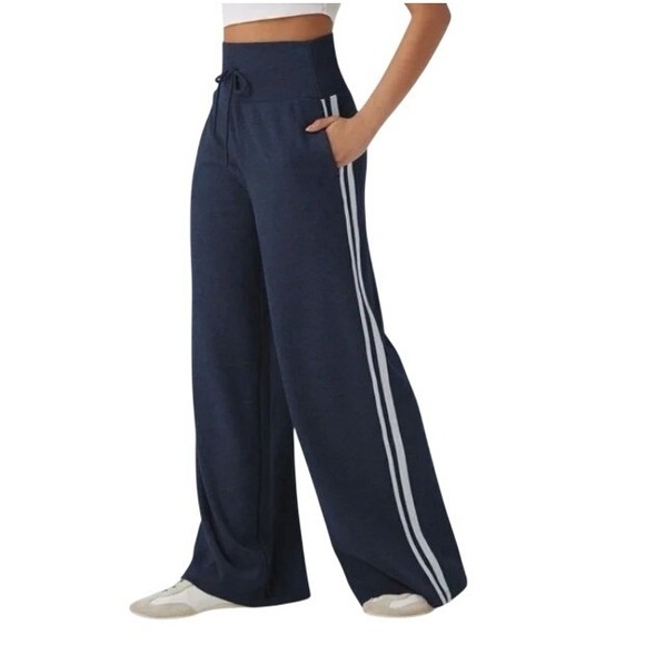 HALARA Pants - Halara Ribbed SoCinched High Waisted Tummy Control Drawstring Wide Leg Pant S R